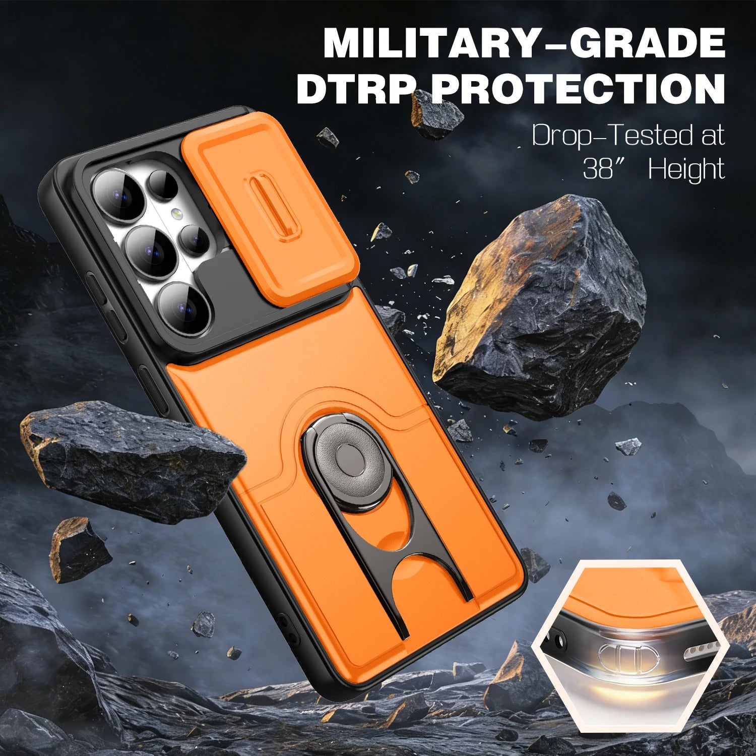 Case For Samsung Galaxy A37 A57 A56 A36 A26 A16 A55 A35 A25 A17 A07 A05 A53 5G Slide Camera Protect Magnetic holder Armor Cover