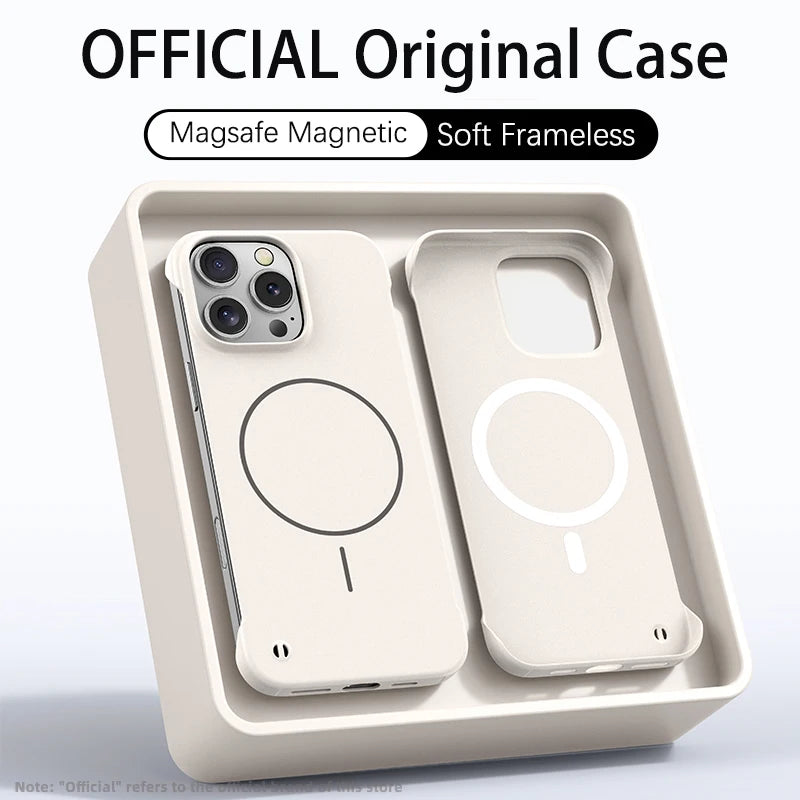 Ultra Thin PC Matte Frameless Case For Magsafe iPhone 17 Air 16E 16 15 14 13 12 11 Pro XR XS Max Plus Magnetic Shockproof Cover