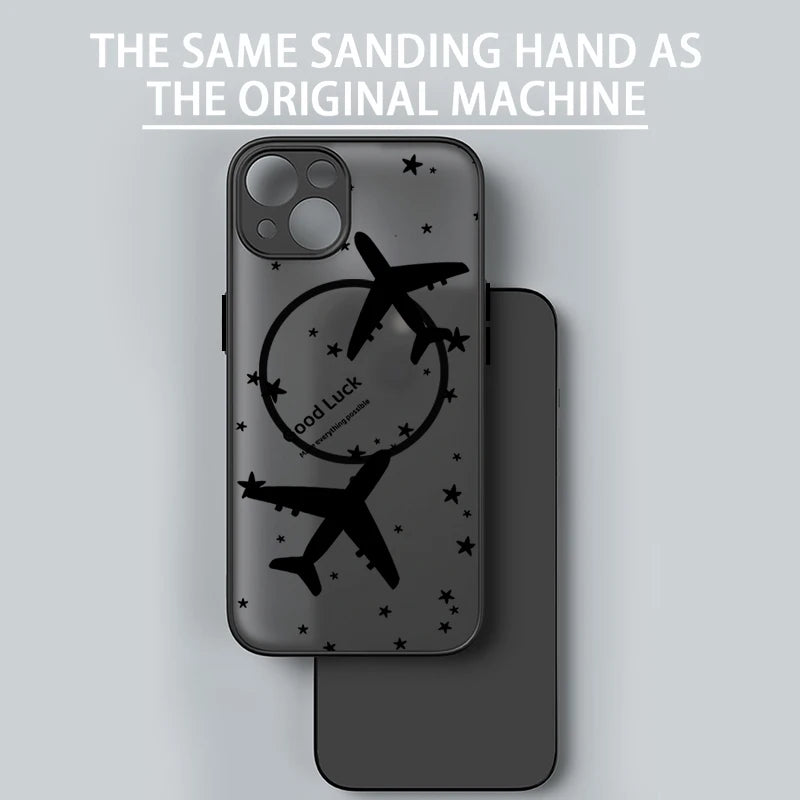 Airplane Landmark Label Pattern Phone Case For iPhone 17 Pro 16 15 14 13 Pro 16e Max For Magsafe Wireless Charge Magnetic Cover