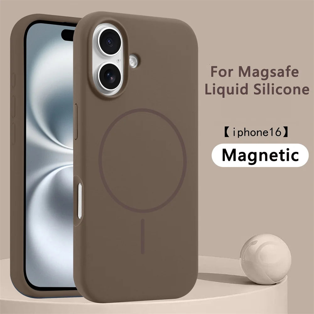 Luxury Official Liquid Silicone For Magsafe Case For iPhone 17 Air 16 Plus 15 14 13 12 Pro Max Magnetic Wireless Charge Cover