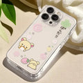 Strawberry R-Rilakkuma Bears Phone Case For iPhone 17 16e 16 15 14 13 12 11 Air Pro Max 7 8 Plus Transparent Soft Back Cover