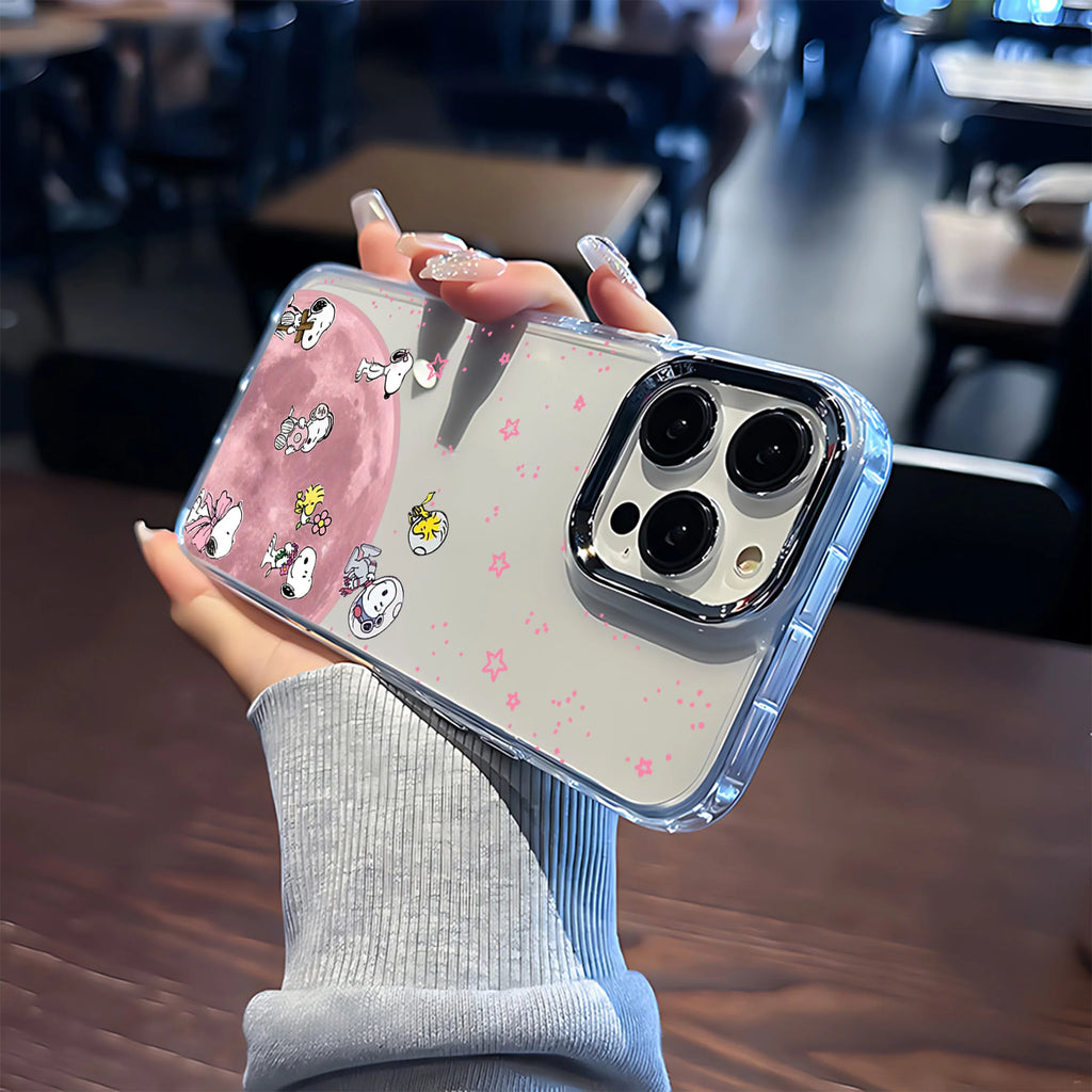 Cute Anime S-Snoopys Phone Case For iPhone 17 16e 16 15 14 13 12 11 mini Pro Max X XR XSMAX 8 7 Air Plus Transparent Soft Cover