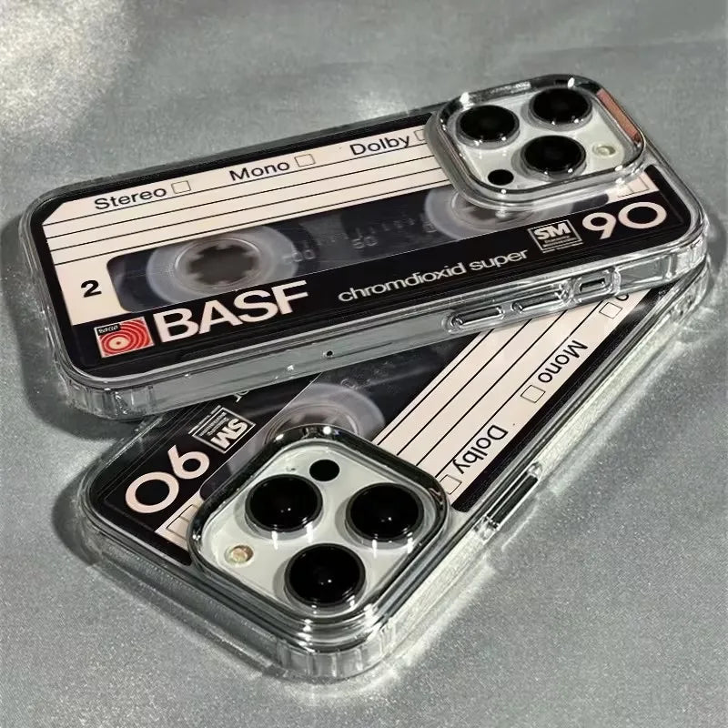 intage Cassette Tape Photo Frame Soft Phone Case For iPhone 17 16 15 14 13 12 11 Pro Max X XS XR 7 8 Plus 16E Shockproof Cover
