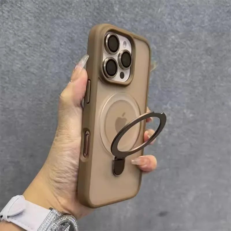 Luxury desert gold Magsafe Wireless Charging case for iphone 16 15 14 13 12 11 pro max plus 16e Magnetic Camera Protection Cover