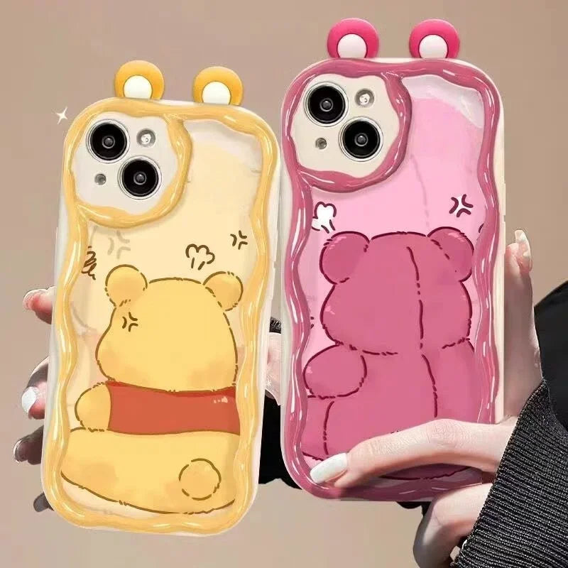 3D Ear Winnie Pooh Bear Lotso Casing For Xiaomi Redmi Note 15 Pro 5G 15A 15C 15 14C 13C Note 14 13 12 Pro Plus 5G Disney Case