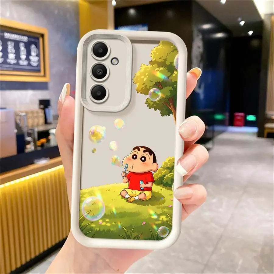 Case for Samsung Galaxy A16 A51 A73 A35 A36 A71 A72 A34 A12 A13 A53 A54 A56 A26 A32 A15 A23 Phone Cover Cool Cra-yons Shin-chans