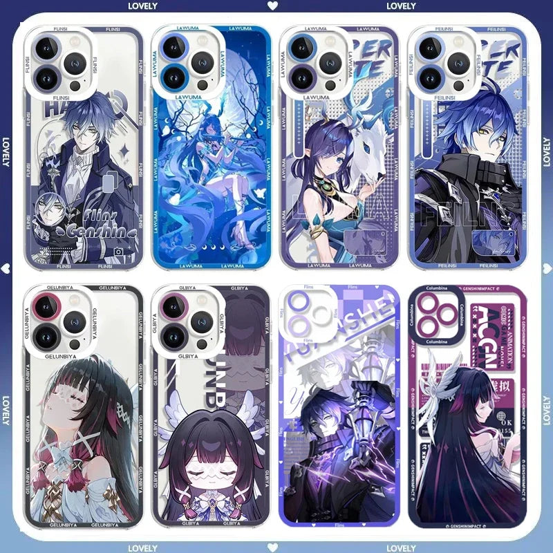 Genshin Impact Lauma Flins Columbina Case For OPPO A5X A3X A3 A5 Pro A60 A38 A18 A17 A16 A15 A78 A98 A35 A58 A54 A36 Clear Cover
