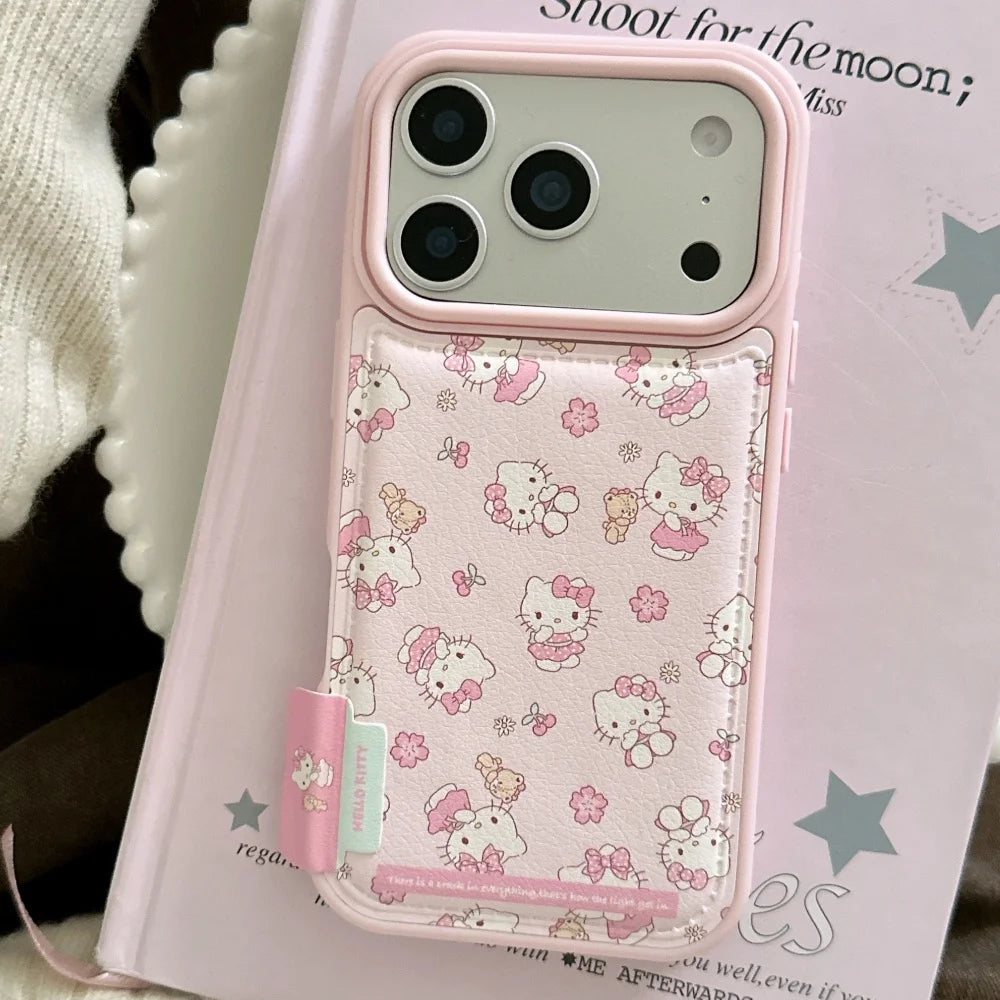 Label sticker flower KT Is Suitable For Apple 17 Pro Max Phone Case 17 Pro 16 Pro 15 Pro Max 14 Pro Phone Case With Pendant