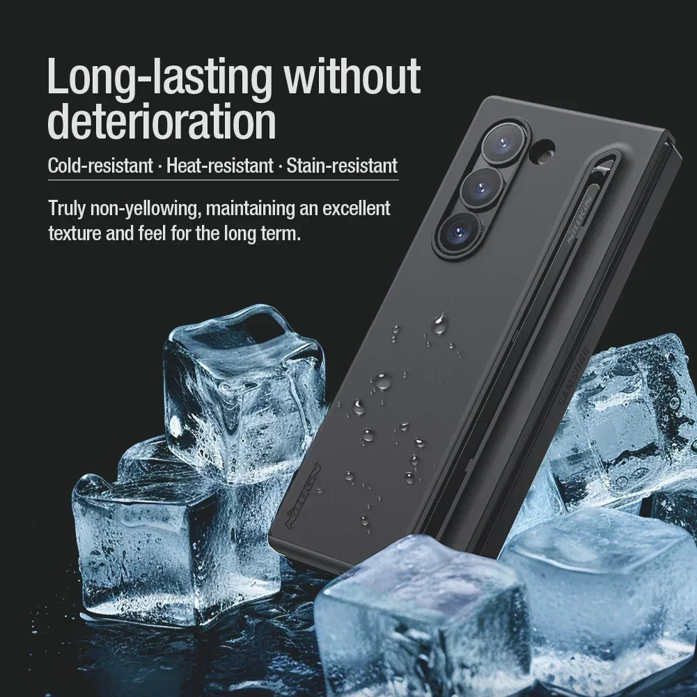 For Samsung Galaxy Z Fold 6 5G Case NILLKIN Flex Pure Fold Case (S Pen version) Liquid Silicone skin-friendly Back Cover Fashion