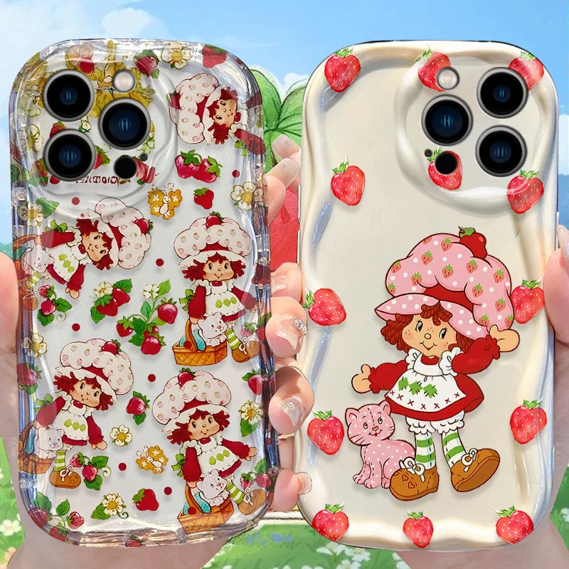 Strawberry Shortcake Phone Case For iPhone 17 16 16e 15 14 13 12 11 Pro Max XSMAX 8 7 6S Air Plus 3D Wave Soft TPU Back Cover