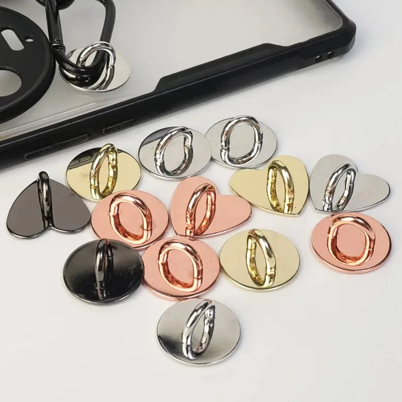 Y2K Ins Mobile Phone Charm Hook Cute Adhesive Metal Mini Phone Grip Creative UniversalDIY Chain Ring Holder for IPhone Samsung