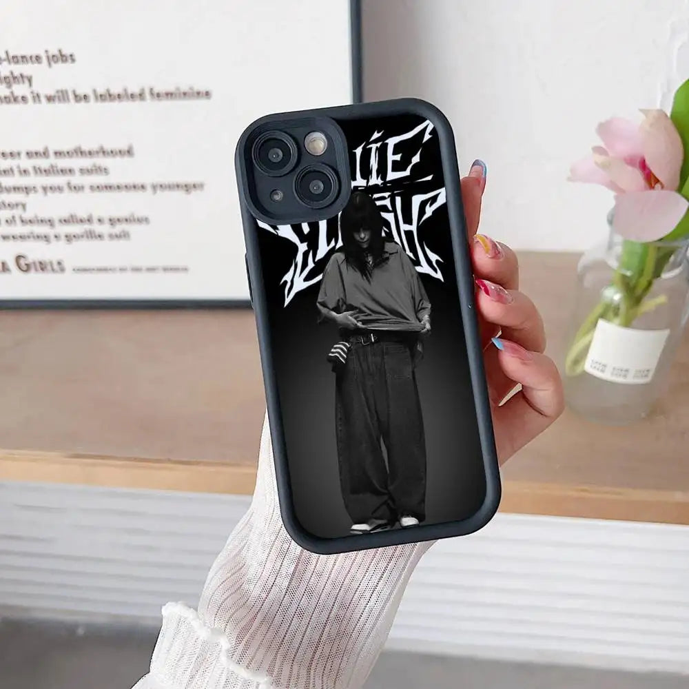 Hot Singer B-Billie EilishS Phone Case For IPhone 17 16 15 14 Plus 13 12 11 Pro Max Silicone Cover
