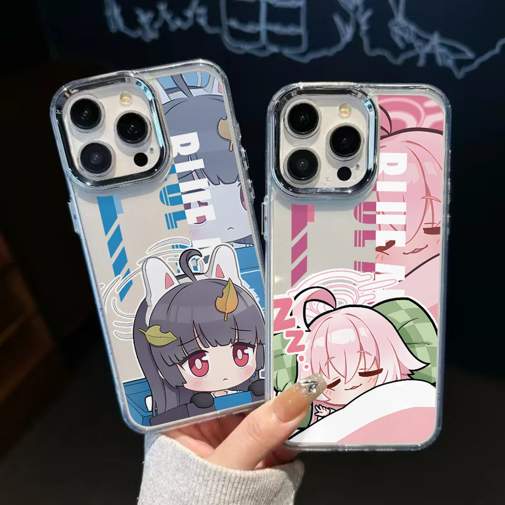 Anime Blue Archives Phone Case for Samsung Galaxy S26 S25 Edge S24 S23 S22 S21 S20 FE Ultra Plus 5G Luxury Transparent Cover