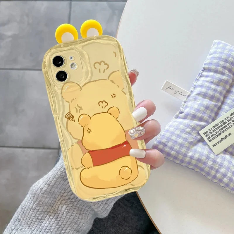 3D Ear Winnie Pooh Bear Lotso Casing For Xiaomi Redmi Note 15 Pro 5G 15A 15C 15 14C 13C Note 14 13 12 Pro Plus 5G Disney Case