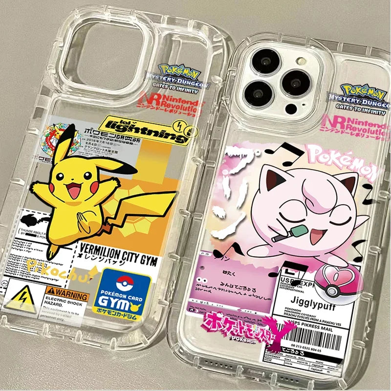 Anime P-Pokemon Creative Clear Silicone Phone Case for IPhone 14 16 15 13 12 11 Pro Max 7 8 Plus XR X XS Max SE 2020 Soft Cover