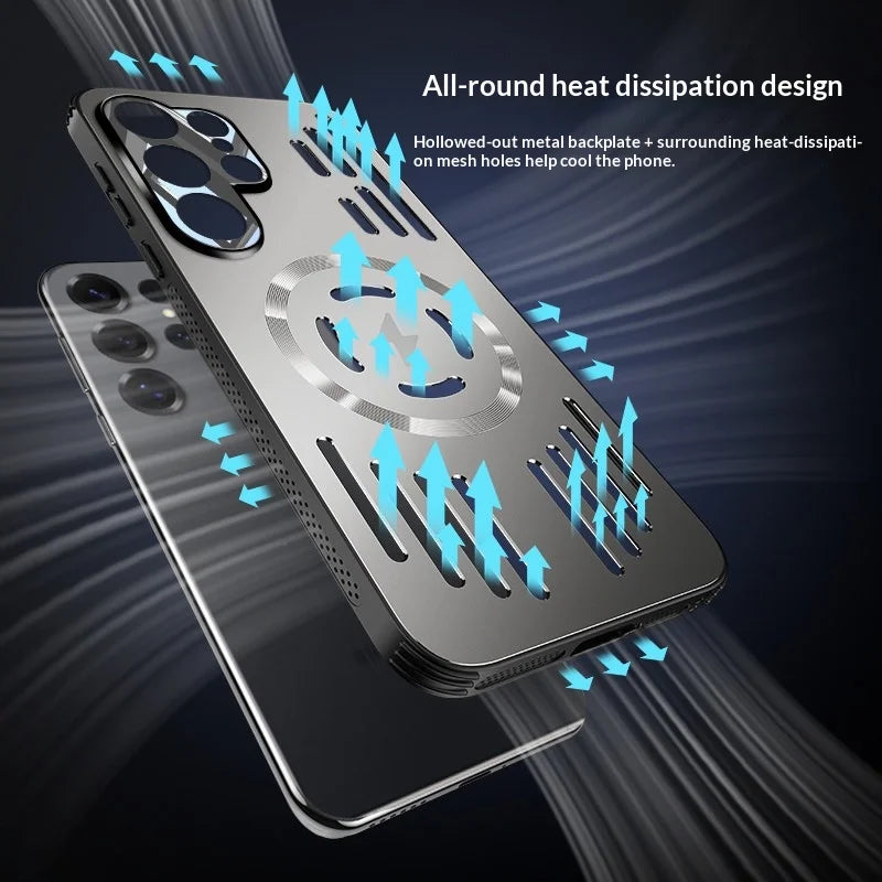 All-round Metal Magnetic Heat dissipation Case For Samsung S26 S25 Ultra Plus S25 Edge True Lens Full Coverage Protection Cover