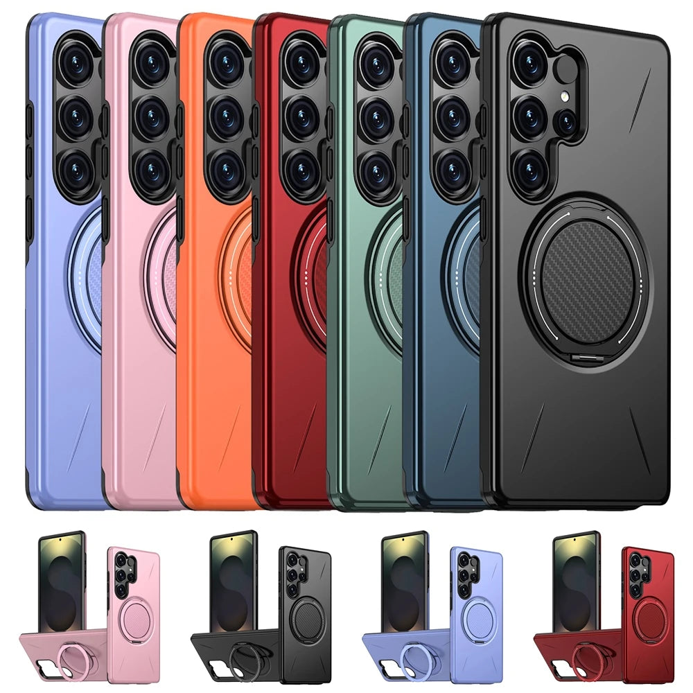 360° Rotating Magnetic Bracket Case For Samsung Galaxy S26 S25 S24 S23 FE Plus Edge Ultra Magsafe Shockproof Stand Holder Cover