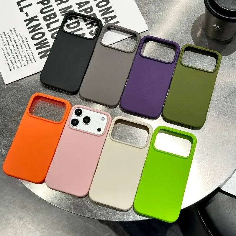 New Matte Solid Color Half Wrap Phone Case For iPhone 17 16 15 14 13 12 11 Pro MAX Plus 16e 17air XR XS MINI Colorful Soft Cover
