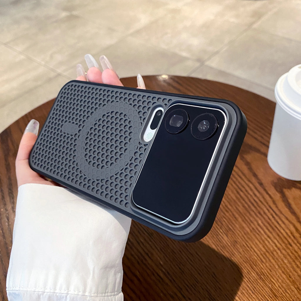 Luxury Honeycomb Mesh Hole Heat Dissipation Case for Xiaomi Mi 17 Pro Max 15 14 Pro 13 Shockproof For Magsafe Magnet Matte Cover