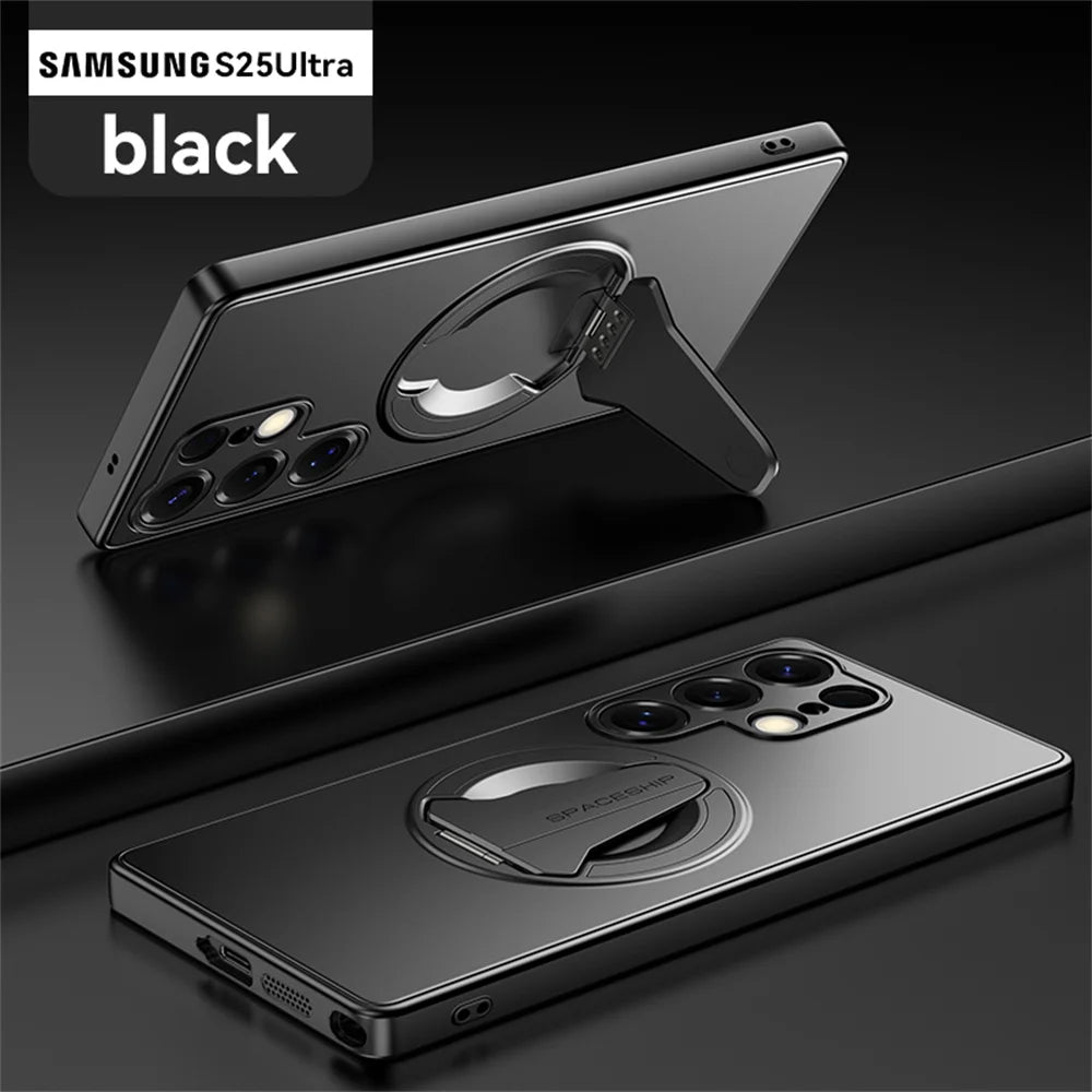 Newest For Magsafe Hidden Folding Stand Magnetic Phone Case for Samsung S26 S25 Ultra Edge S 25 Plus Lens Camera Protector Cover