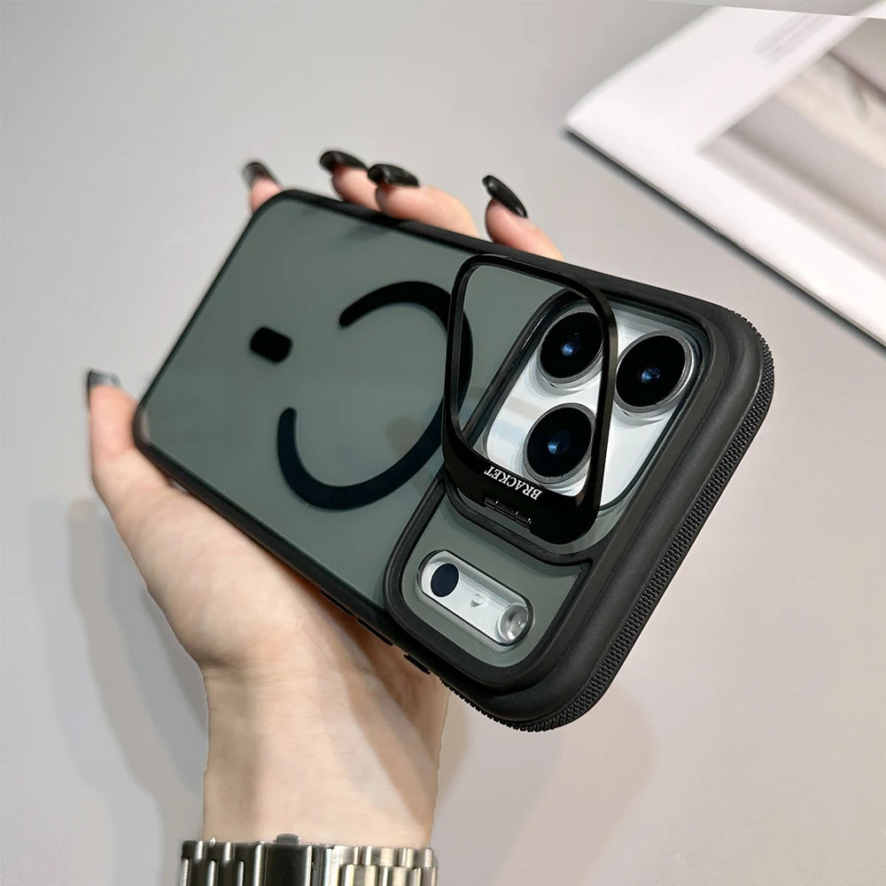 Luxury Magnetic Phone Case With Lens Mount Hard For iPhone 17 Pro Max 17 16 15 13 12 14 11 14 Plus Wireless Charging Cover Funda