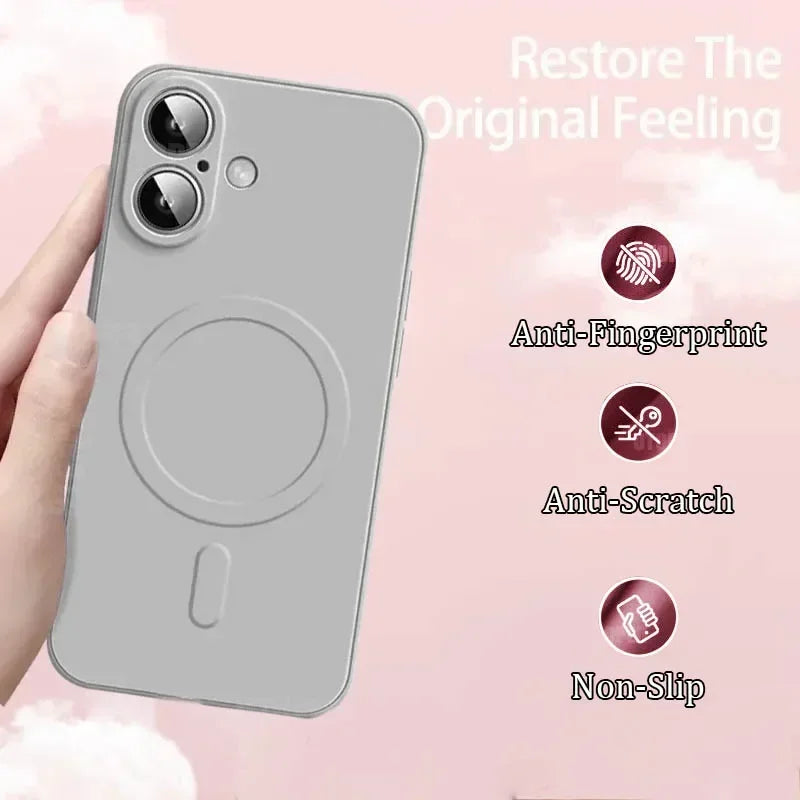 Luxury For Magsafe Liquid Silicone Soft Phone Case For IPhone 16 15 14 13 12 17 Pro Max Plus Magnetic Wireless Charging Cover