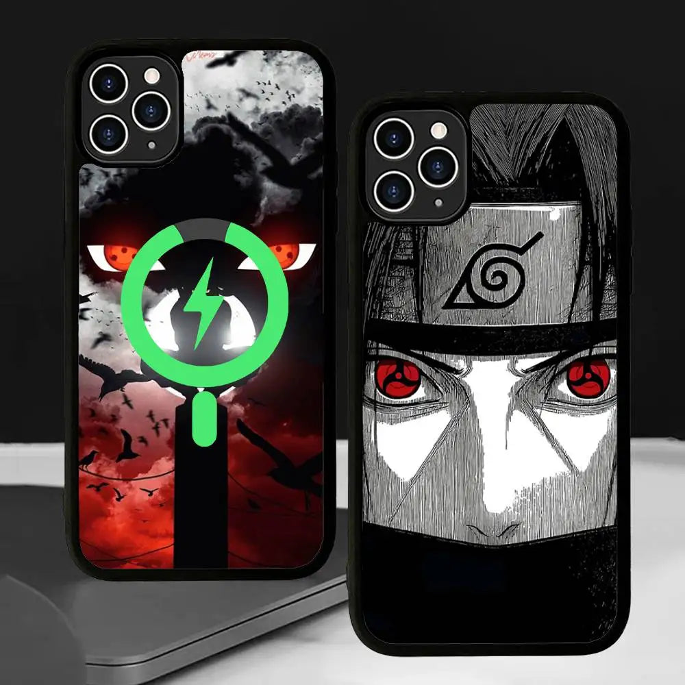 Classic Anime U-Uchiha Itachi Black For Magsafe Magnetic Phone Case For iPhone 16 15 17 Pro Max 11 12 13 14 Plus Cover