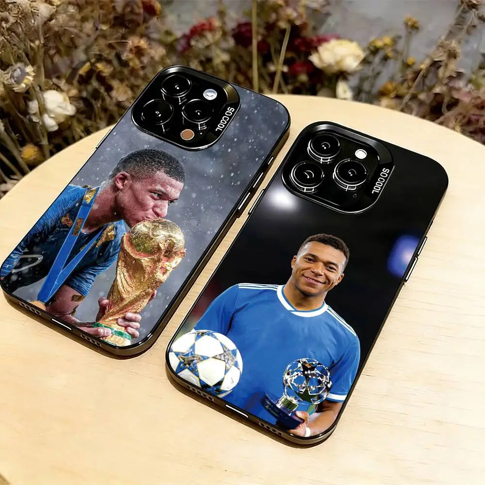 Football Star M-MbappeS-S  Phone Case For iPhone 17,16,15,14,13,12,11 Plus,Pro Max,XS,Colorful Silver Black Cover