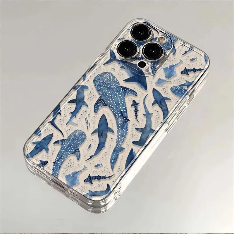 Cute Ocean Animal Shell Whale Turtle Case For Xiaomi Redmi Note 15 14 13 12 11 Pro Plus Redmi 15C 13C 14C 12C A5 Clear TPU Cover