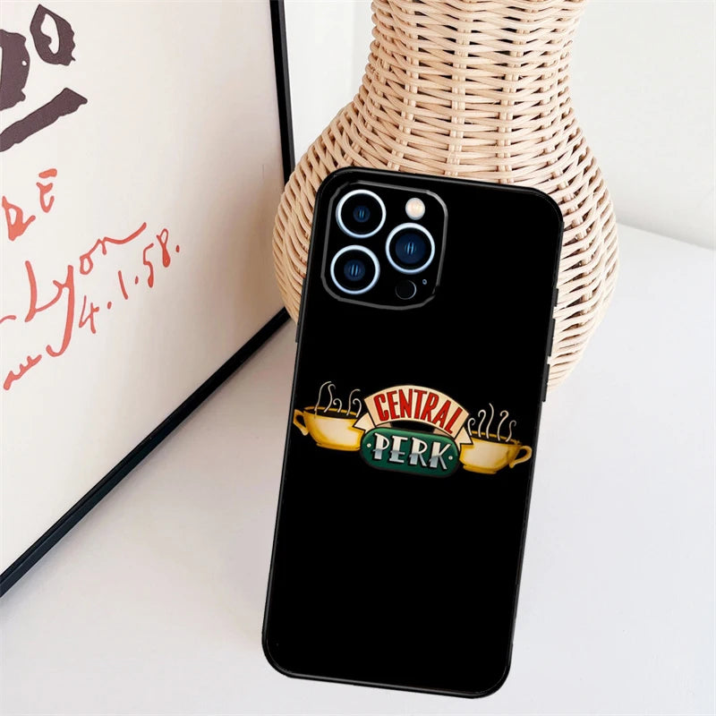 Central Perk Friends TV Show Phone Case For iPhone 17 Pro Max 14 13 12 11 15 16 Pro Max mini 15 16 Plus 16e Back Cover