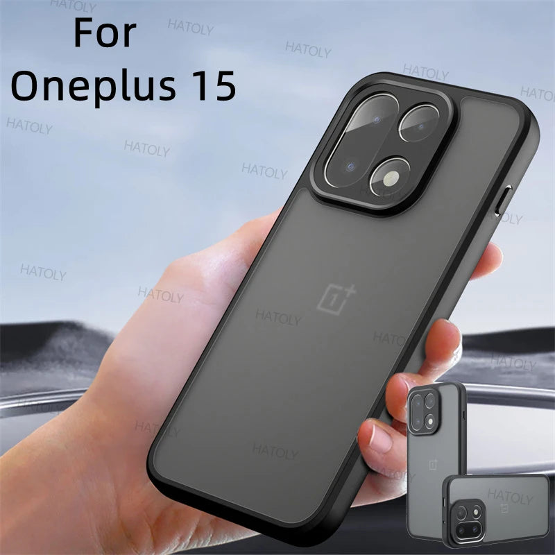 For OnePlus 15 Case OnePlus 15 5G Cover Bumper Luxury Matte PC + Silicone Shockproof TPU Protective Phone Cover For OnePlus 15