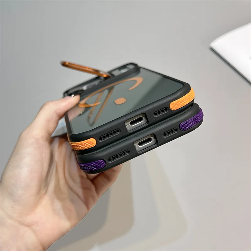 Luxury Matte Clear Back Magnetic Phone Case with Adjustable Kickstand Compatible For iPhone Air 17 ProMax 16 15 14 Plus 13 12 11