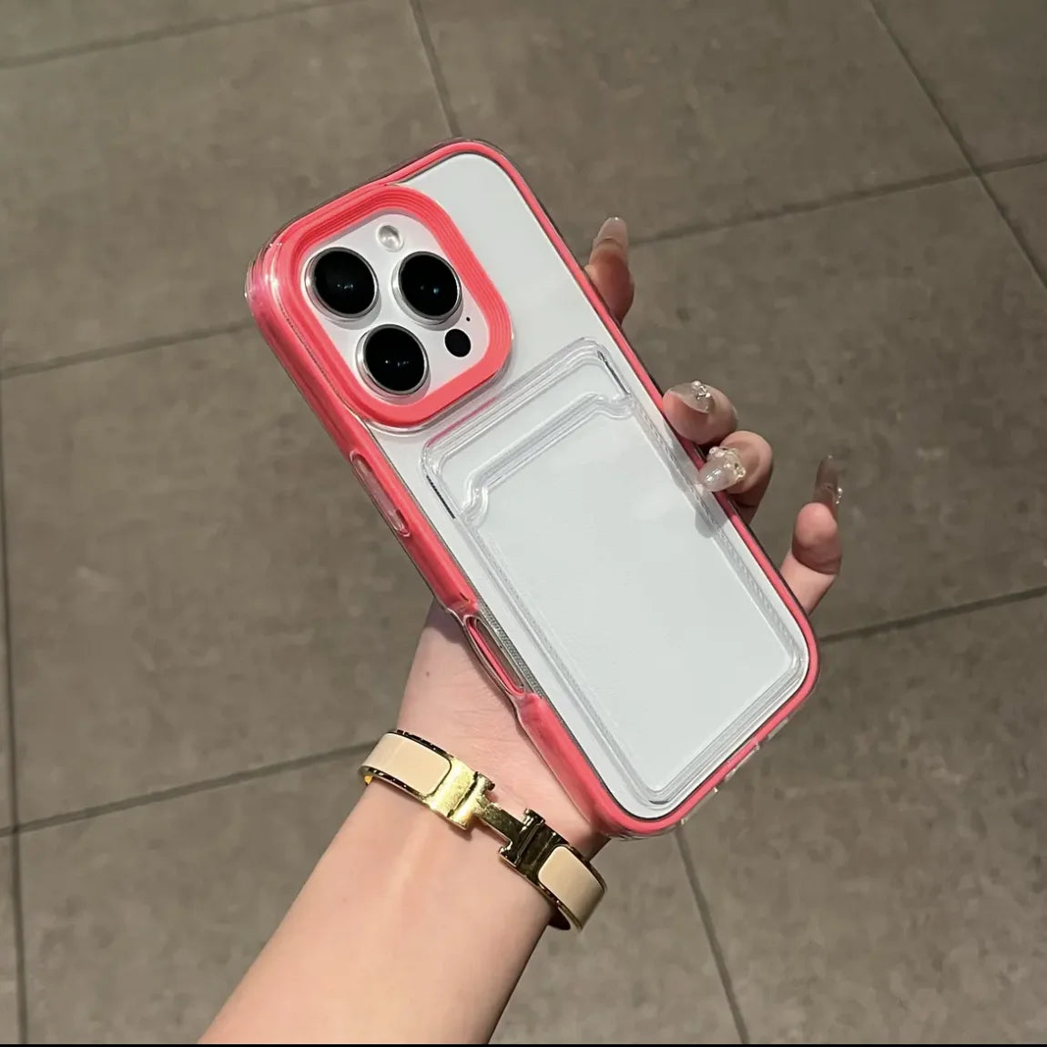 2in1 Card Holder Slot Wallet Photo Pocket Clear Case For iPhone 16 15 14 Plus 13 12 11 Pro Max X XR XS TPU+PC Shockproof Cover
