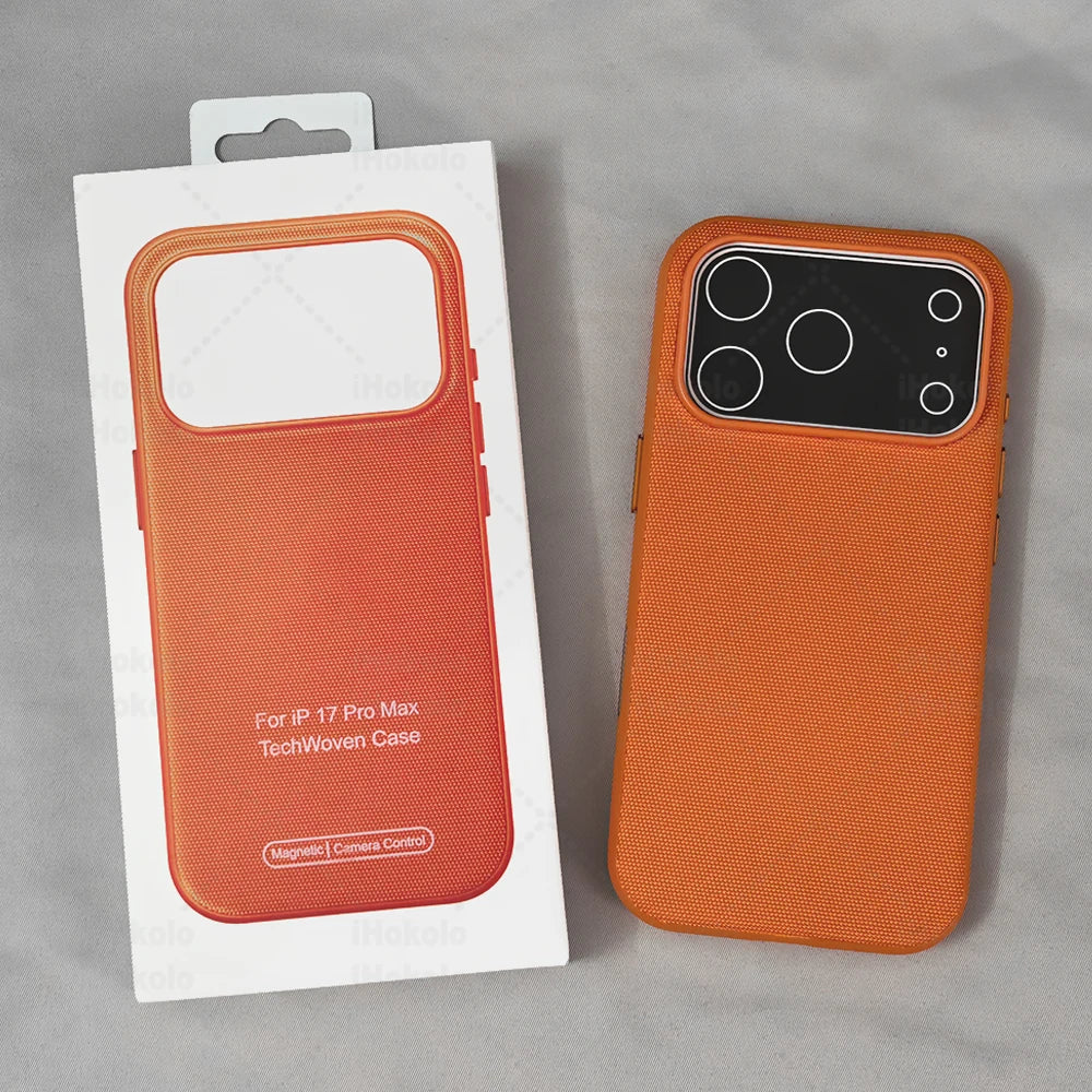 Original Technology Woven Case For IPhone 17 Air 16 15 14 13 Pro Max Camera Control Magnetic Cover For Magsafe Wireless Charging