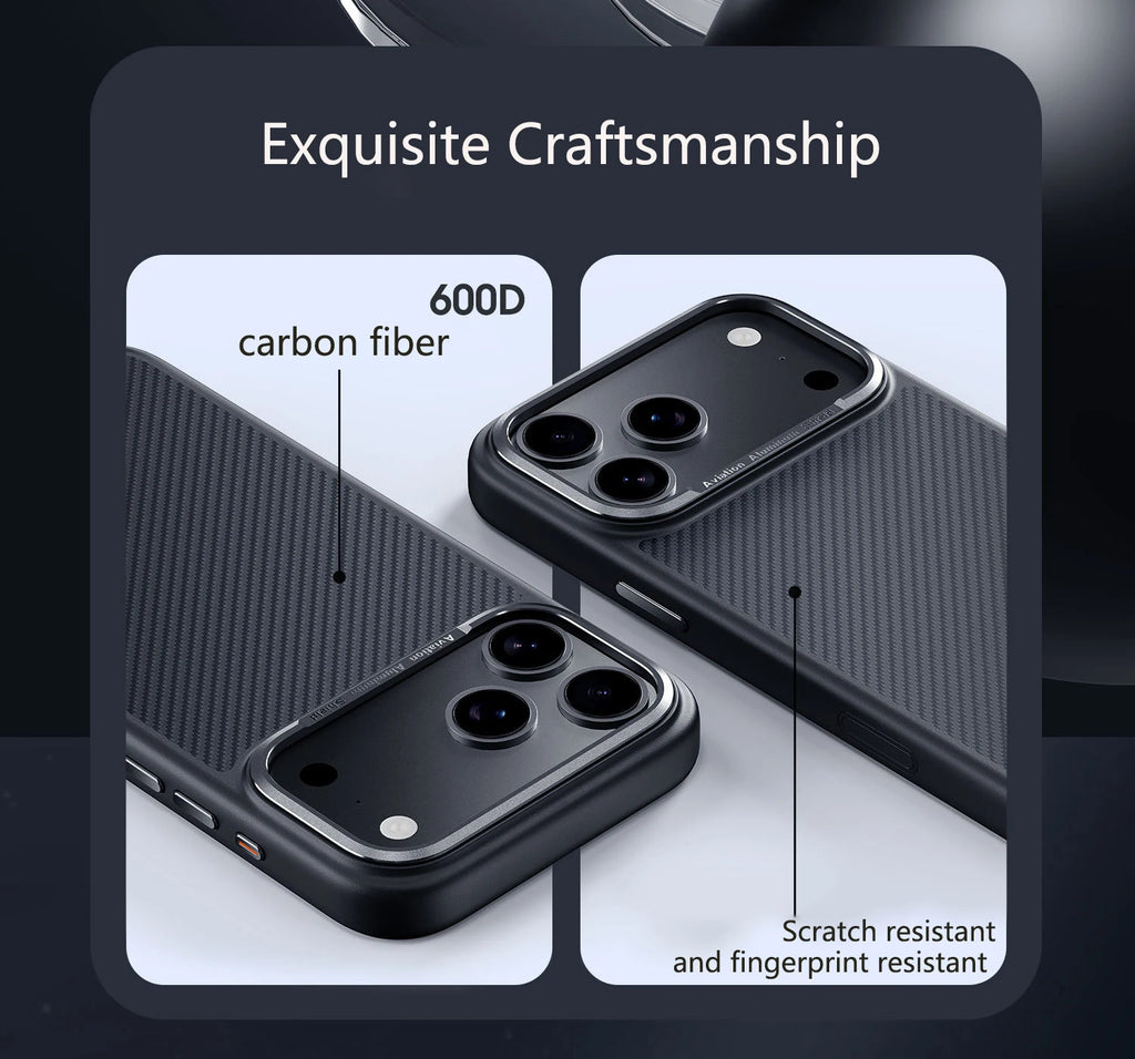 For 600D Kevlar Series iphone 17 pro case of aramid fiber anti-fall Case With Magnetic For iphone 17 pro max case