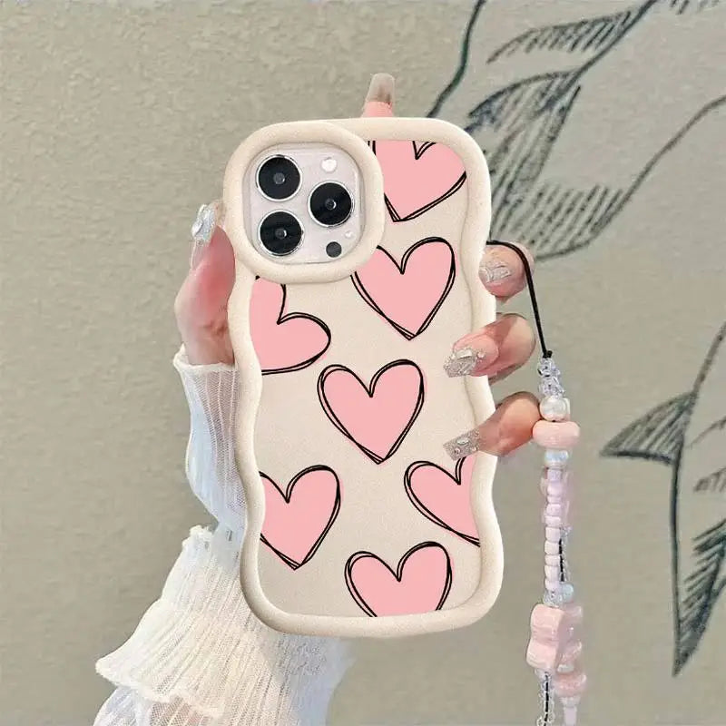 3D Love Heart Chain Case For infinix Note 40 pro 30 SMART 4 5 6 7 8 Plus HD Tecno Spark 20 20C 10C 10 ZERO30 4G cover