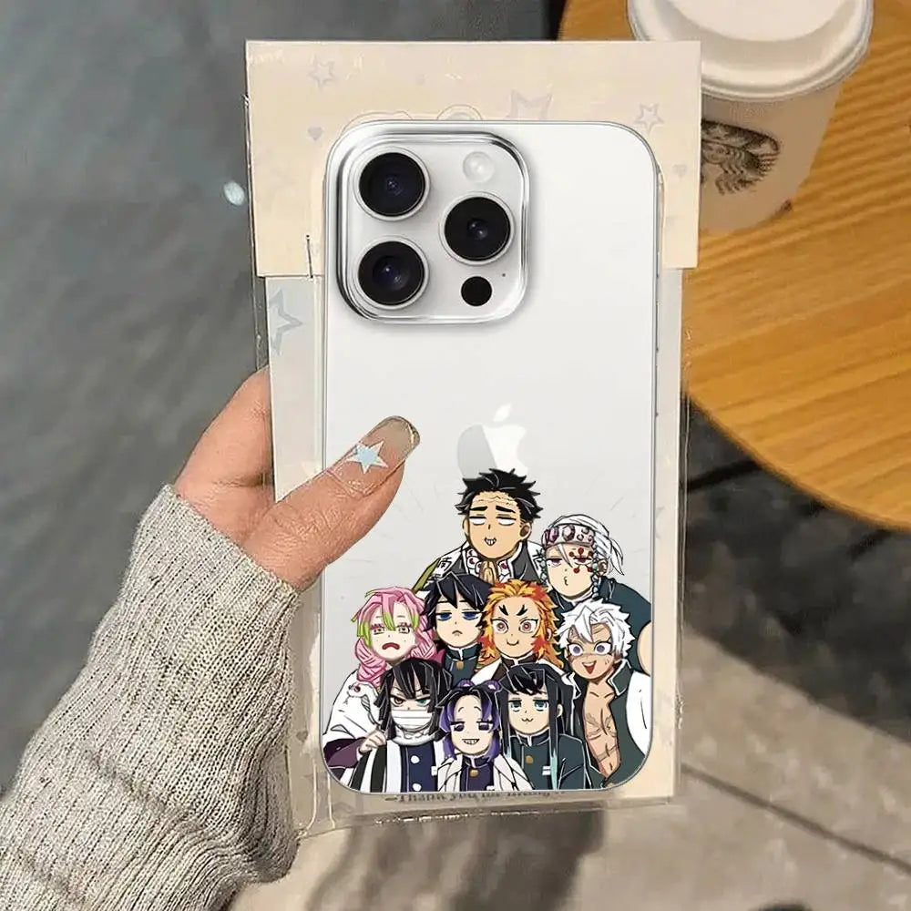 D-Demon Slayers Phone Case For IPhone 17 16 15 14 Plus 13 12 11 Pro Max Phone Back Cover Transparent Shockproof Cover