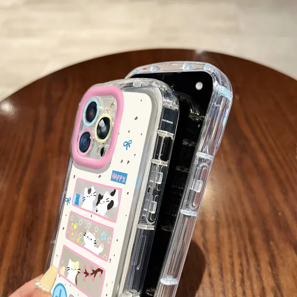 Cute Cat Soft Silicone Phone Case For iPhone 17 16 15 14 13 12 11 Pro Max 7 8 Plus X XS Max XR Soft Shockproof Back Cover Coque