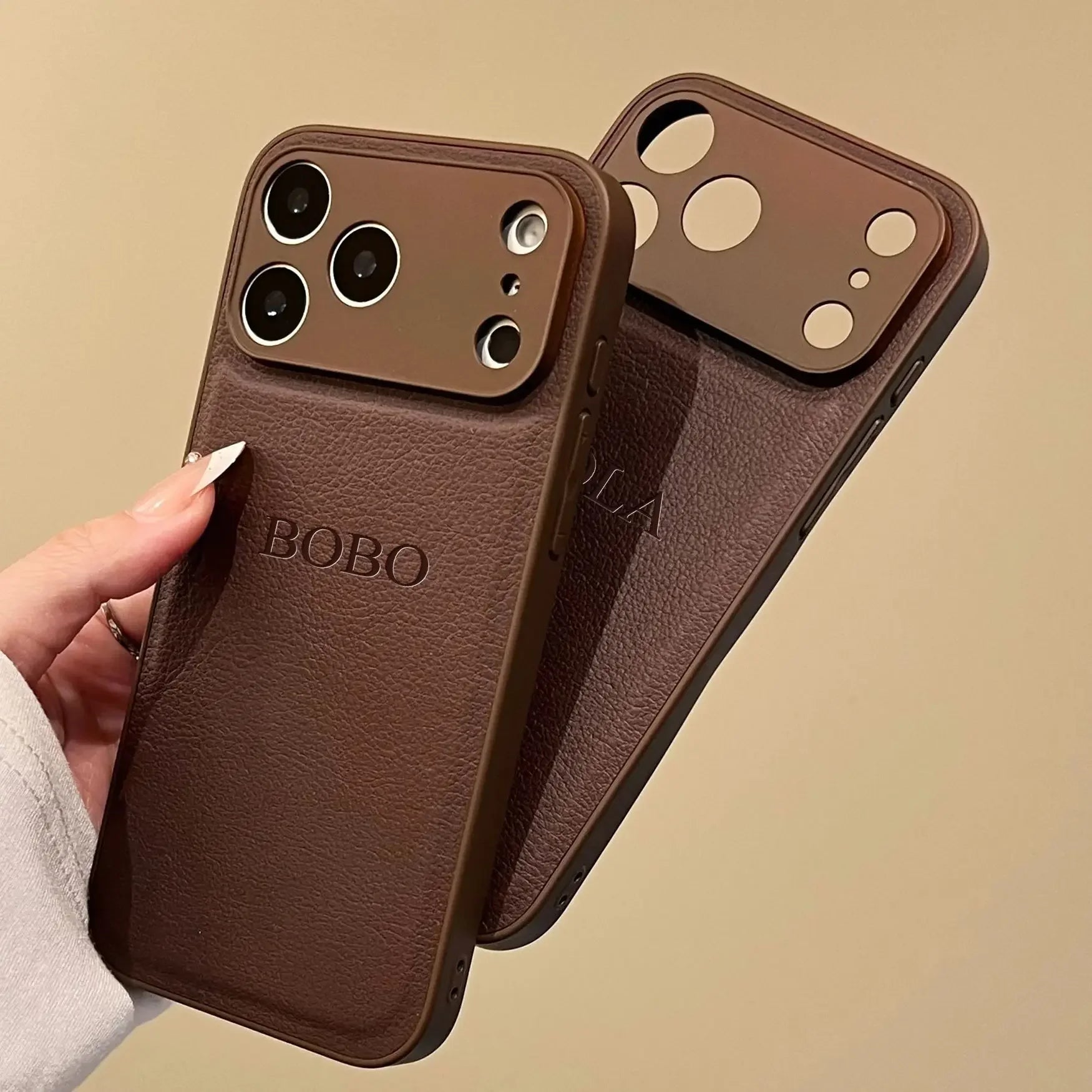 Personalized Phone Case For iPhone 17 16 15 14 13 12 11 Pro Max Plus 17Air Luxury PU Leather Customized Initials Name Gift Cover