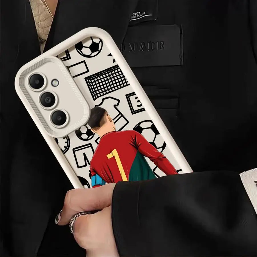 Football Number TPU Soft Phone Case for Samsung Galaxy A32 A33 A56 A24 A16 A34 A36 A14 A26 A23 A22 A12 A13
