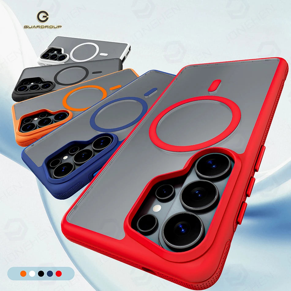 For Samsung Galaxy S26 Ultra S26 Plus Matte Translucent Magnetic Case Shockproof Hybrid Armor For Magsafe Wireless Charge Cover