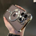 Luxury Magsafe Plating Silicone Clear Case For iPhone 11 12 13 14 15 16 Pro Max Plus Magnetic Wireless Charge Cases Cover