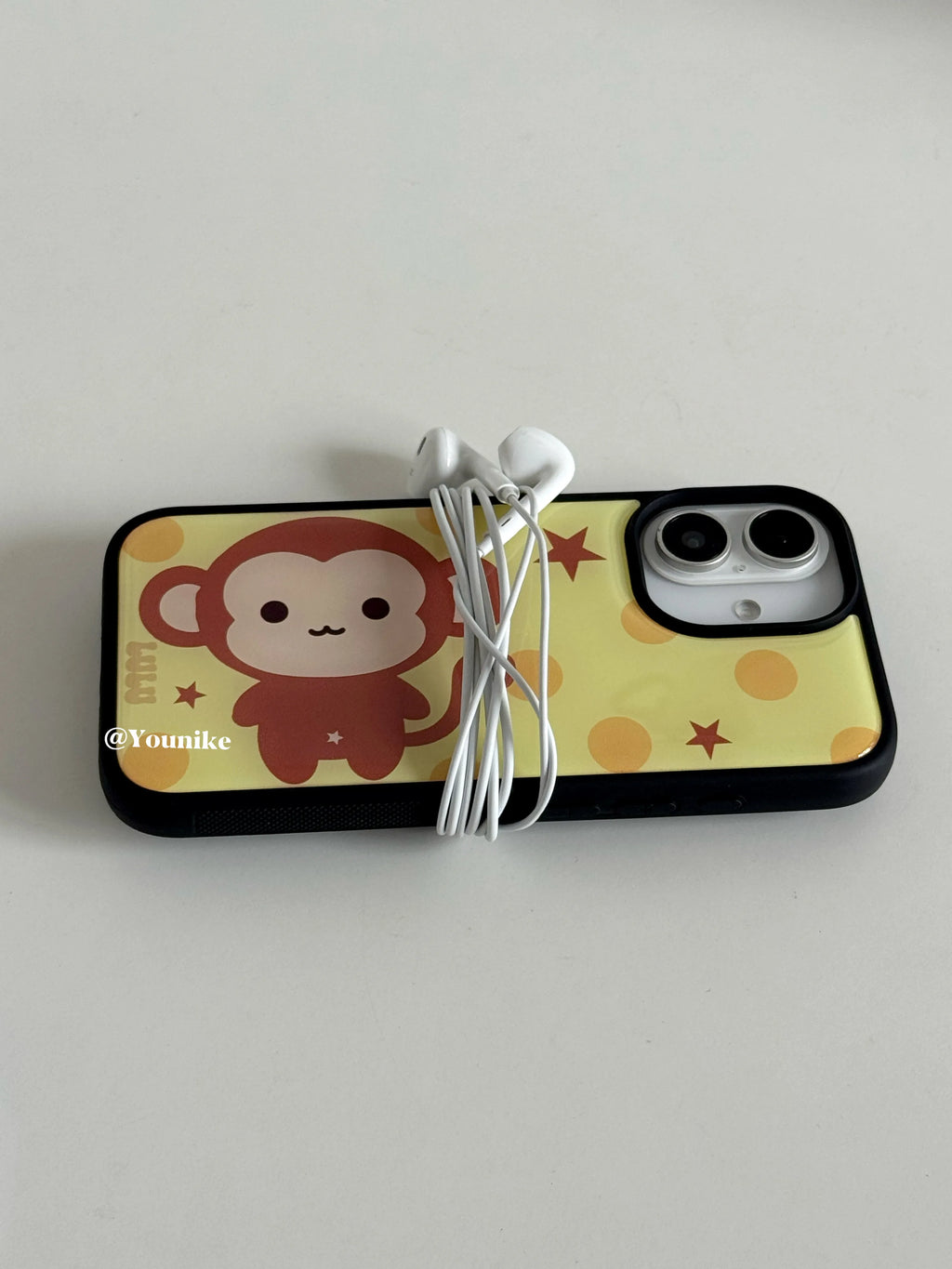 Korean Ins Adorable Polka Dot Monkey Phone Case For iPhone 17 Air 16 Pro Max 15 14 Plus 13 12 11 Shockproof Silicone Back Cover