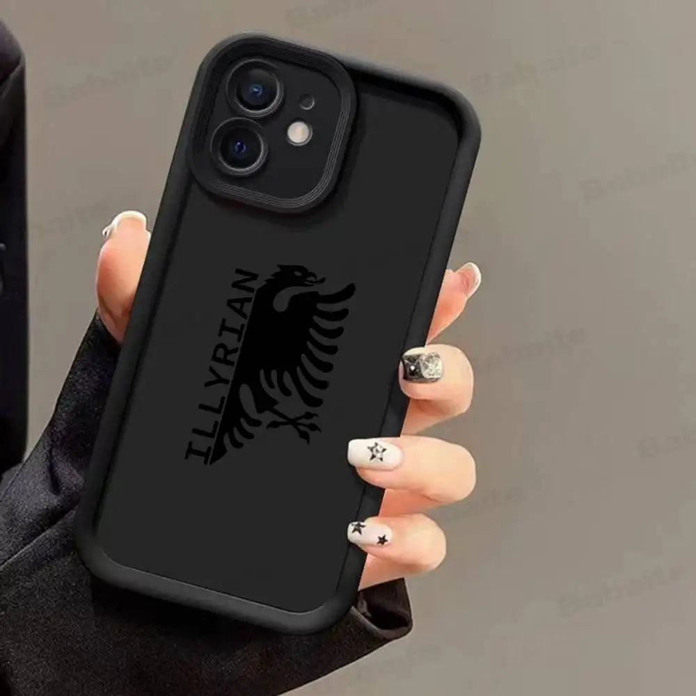 Albanian Flag Map Phone Case for iPhone 17 16e 16 15 14 13 12 11 Air Pro Max Mini XR XS X 7 8 6 6s Plus Soft TPU Back Cover