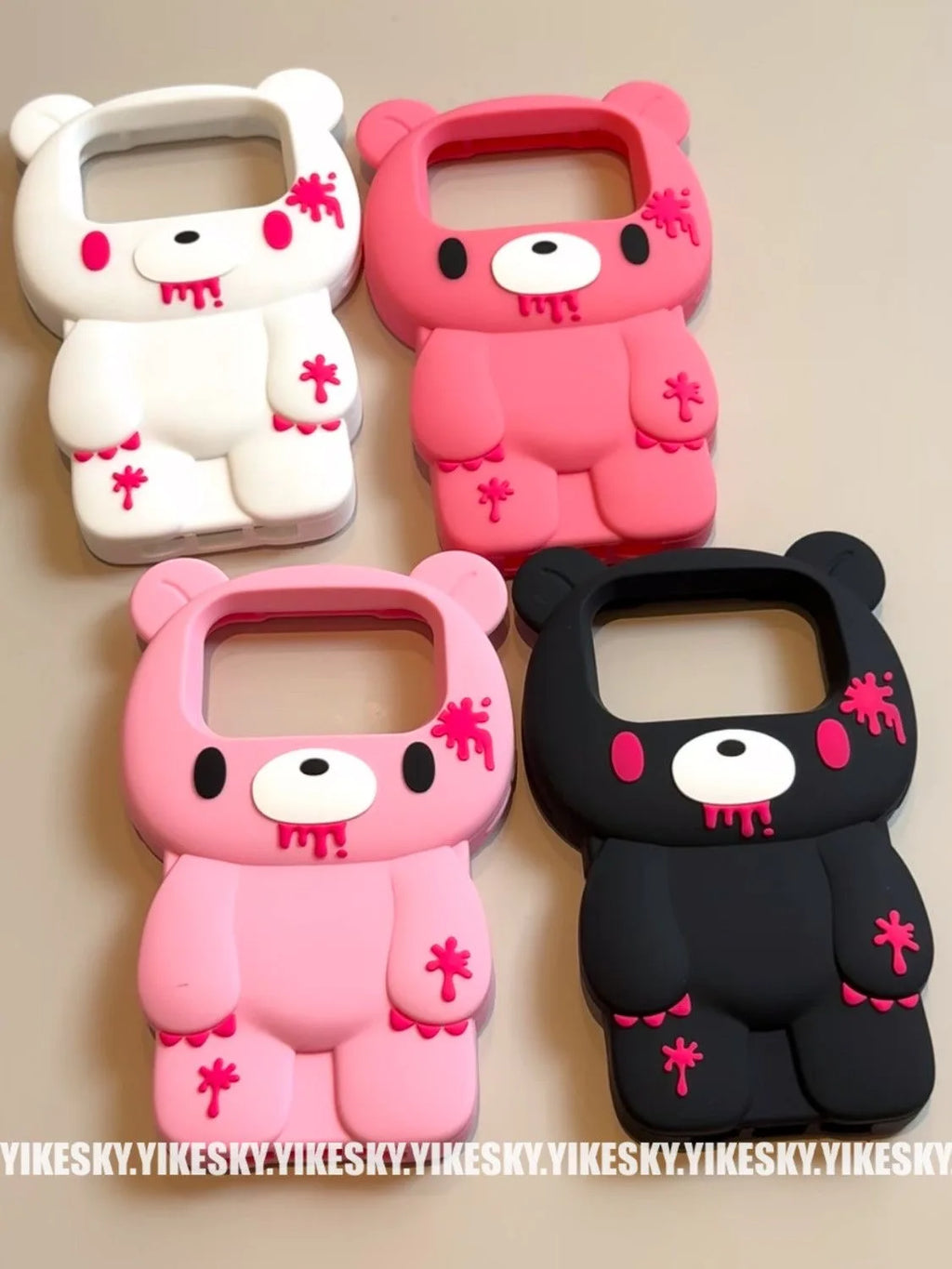 Bear Silicone Phone Case, Cute Cartoon Protective Cover, Multi-Size Options Available