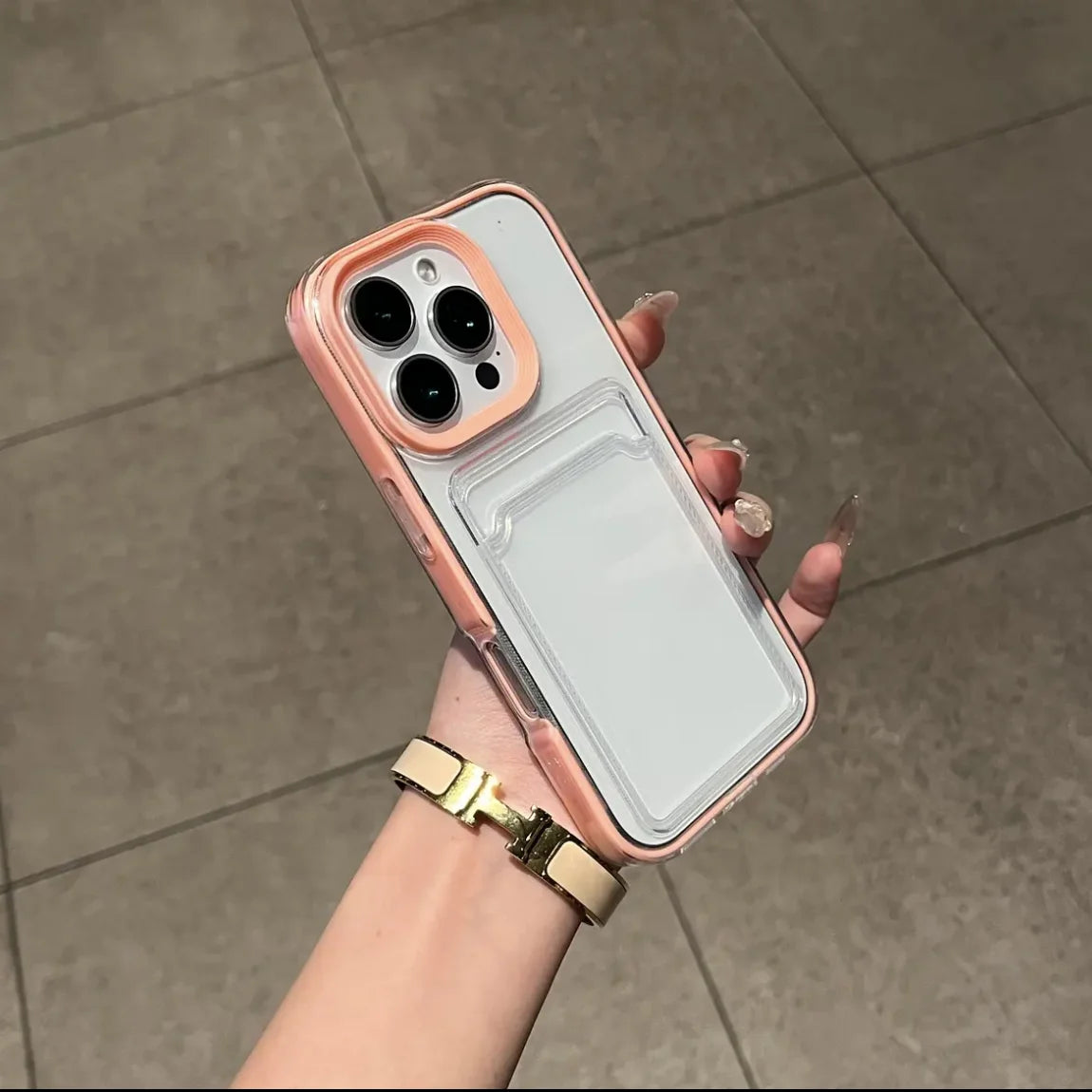2in1 Card Holder Slot Wallet Photo Pocket Clear Case For iPhone 16 15 14 Plus 13 12 11 Pro Max X XR XS TPU+PC Shockproof Cover