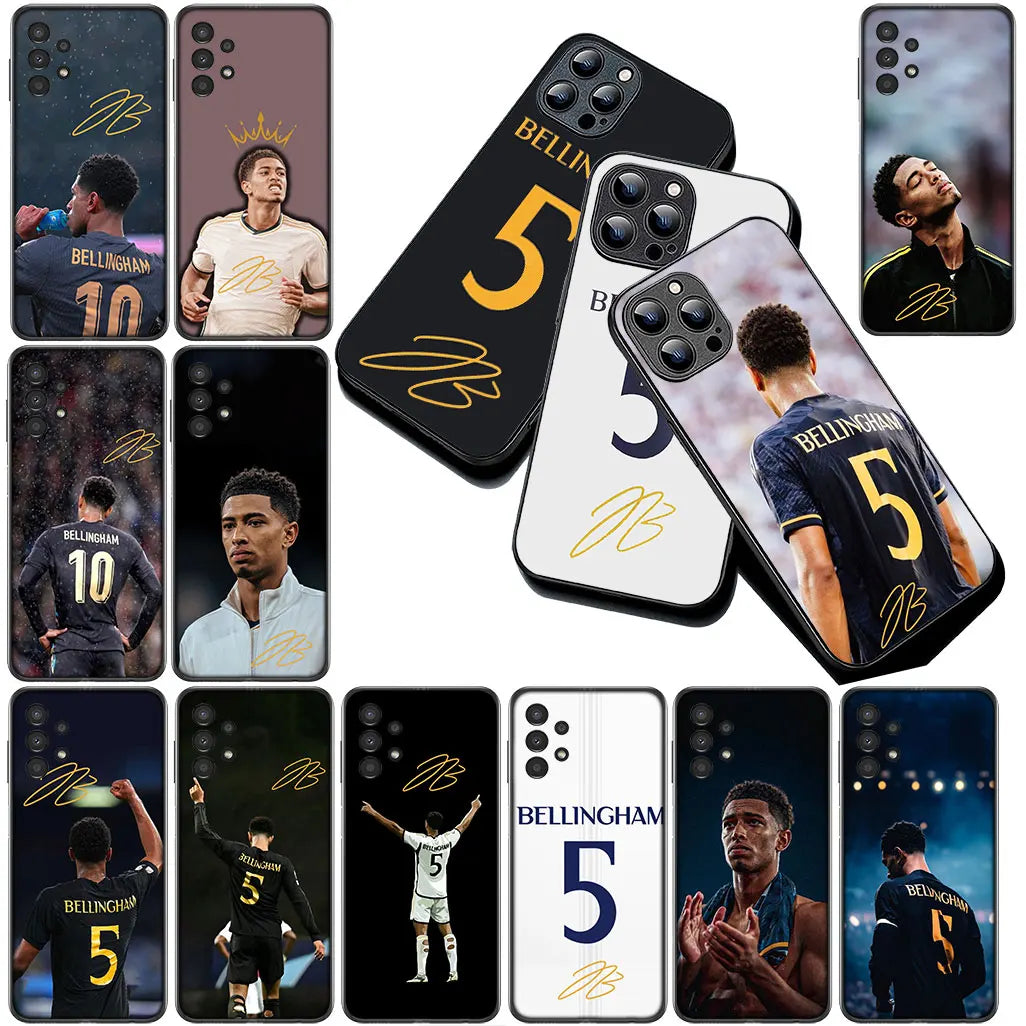 Cover for Samsung Galaxy S20 S22 S21 FE Ultra Plus A07 A17 A15 A16 A25 A57 A37 Phone Case Soccer No 5 B-Bellinghams Football No5