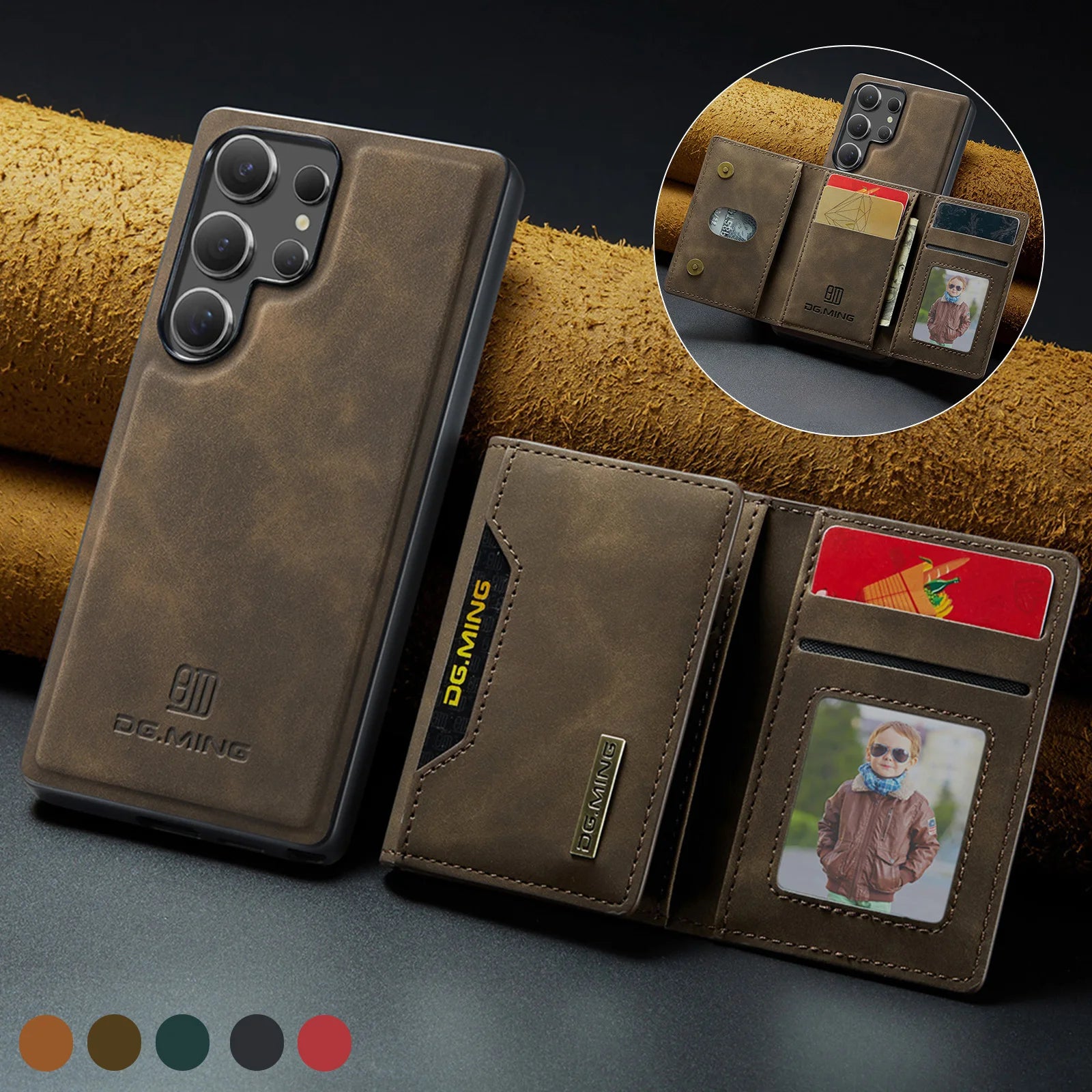 2 In 1 Case For Samsung Galaxy S26 S25 S24 S23 S22 Ultra S25 Edge A56 A36 A55 Wallet Magnetic Leather Card Holder Pocket Cover