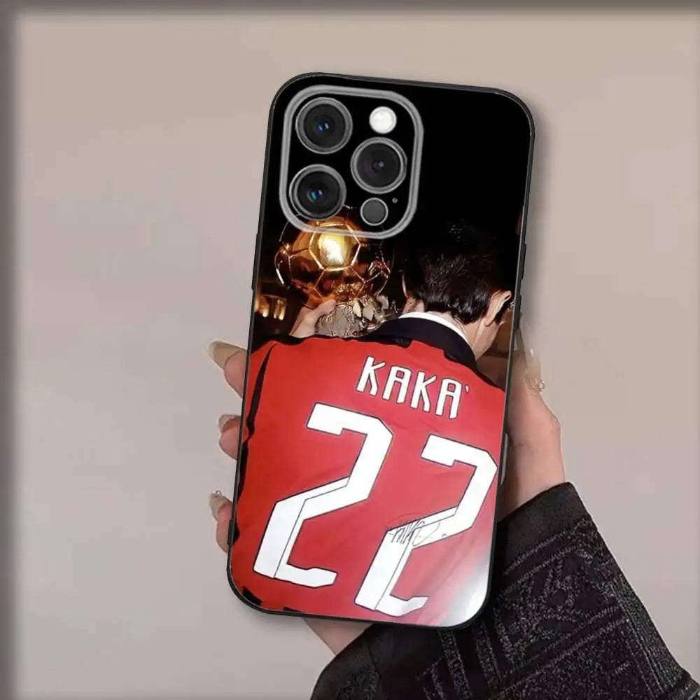 Football R-Ricardos K-Kakas Phone Case For iPhone 17,16,15,14,13,12,11,Pro,Max,Plus,Air,X,XS,XR,SE,8,7,Mini,Soft Black Funda