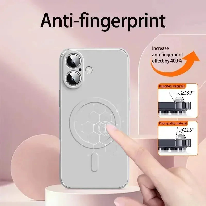 Luxury Magnetic Liquid Silicone Soft Phone Case For IPhone 16 15 14 13 12 17 Pro Max Magnetic Wireless Charging Cover
